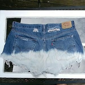 Levi's cut off bleached out denim shorts